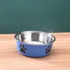 Cuenco para gatos de color transfronterizo cuenco para mascotas de acero inoxidable cuenco para perros cuenco para gatos base de acero plástico cuenco para gatos antideslizante cuenco para alimentación de comida para mascotas
