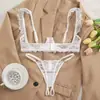Nuevo Conjunto de Lencería Sexy de Tres Puntos Europeo y Americano Conjunto de Lencería Sexy Tentación Hueca