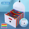 Bolsa Acordeão Arco-Íris Portátil Novo Modelo Transfronteiriça com 13/25 Compartimentos Pasta Impermeável de PP Bolsa para Papéis de Teste de Estudante e Documentos de Escritório