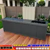 Patio Exterior Multifuncional Pizarra Gabinete Integrado Estación de Trabajo Jardín de Villa Lavabo de Aleación de Aluminio Balcón Gabinete de Almacenamiento