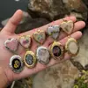 Colgante de Marco de Fotos Floral Pintado Vintage con Múltiples Formas, Forma de Corazón, Ovalado, Marco Dorado y Plateado, Artículo de Accesorio de Personalidad de Nicho Estilo Bosque