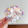 Goma para el pelo de estilo coreano, tamaño extragrande, de intestino de cerdo, estilo casual para niñas, linda cuerda floral para coleta con lazo