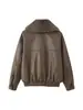 Comercio Exterior Transfronterizo Spot Otoño e Invierno 2025 Estilo Europeo y Americano Nueva Chaqueta para Mujer con Cuello de Piel Desmontable