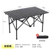 Mesa Dobrável Redonda Personalizada para Exterior com Pés Reunidos, Mesa Portátil para Piquenique e Churrasco, Estilo Acampamento Familiar, Mesa Simples tipo Rolinho de Ovo