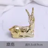 Casa nórdica zakka criativo dourado cerâmica pequenos animais ornamentos decorativos quarto mesa ornamentos atacado