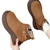 Botas de Nieve Cortas de Tobillo con Suela Gruesa Estilo Coreano Más Vendidas para Mujer 2026 Nuevas Llegadas de Invierno Botas de Algodón Grueso Calentitas para el Noreste para Mujer