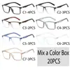 Gafas Cuadradas de Montura Completa de Moda Ultraligeras Montura de Gafas con Luz Azul Anti-Azul de 180 Grados Monturas Universales para Comercio Exterior Sin Graduación en Stock