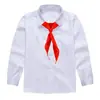 Camisa branca de algodão para meninos Roupas de desempenho de manga comprida Camisa branca feminina do ensino médio Vestido de menino para crianças Uniforme escolar do aluno
