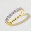 Wish Anel Feminino Transfronteiriço Novo Gipsofila Fileira Única Diamante Completo Diamante Simulado Anel Acessível Luxo Moda Fileira de Anéis