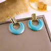 Brincos Coloridos Circulares de Esmalte Vintage, Modernos e Elegantes, Brincos Esmaltados de Alta Qualidade, Brincos Estrangeiros Únicos e Exagerados para Mulheres