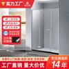 Jinkangxing bisagra negra en forma de J vidrio templado no estándar para cuarto de ducha puerta de ducha integrada de acero inoxidable 304