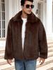 F0641 Chaqueta de solapa corta de piel sintética para hombre transfronteriza europea y americana Abrigo Cálido Abrigo