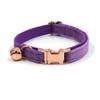 Collar de gato de terciopelo morado oscuro caliente transfronterizo con grabado láser lindo collar de gato de terciopelo morado oscuro una generación de pelo