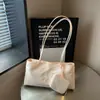 Bolso de axila con estampado de letras estilo coreano, gran capacidad, bolso de hombro casual y elegante para el trabajo y los desplazamientos, bolso de mano de color liso, moderno