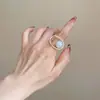 Anel de Dedo Clássico Estiloso Simples Personalidade Pérola Oca Temperamento Anel de Dedo Banda Ajustável Banda Aberta Fornecimento Atacado