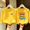 Ropa para niños, camiseta de manga larga para niños, algodón puro, ropa de otoño para niños, camiseta básica para niños talla mediana y grande, nuevo modelo 2026, top casual para niños