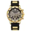 Reloj Popular para Hombre Transfronterizo con Diseño Falso de Tres Esferas, Correa de Silicona Casual, Reloj de Aleación, Elegante y de Alta Gama para Muñeca de Hombre