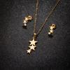 Juego de joyas moda transfronteriza acero inoxidable simple estrella de cinco puntas joyería traje de tres piezas al por mayor