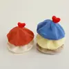 Boina de Punto de Color Puro para Bebé Ins Coreana Primavera y Otoño Sombrero de Pintor con Corazón Moda Sombrero de Lana para Niña Bebé Invierno