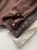 Camiseta de manga larga off-shoulder con estampado de estrella de cinco puntas tachonada para mujer, top de moda coreana de moda para otoño 2026