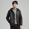 Chaqueta con capucha de moda para hombre, Chaqueta corta ligera de plumón, Versátil y moderna para transmisión en vivo