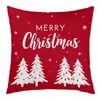 Nova Capa de Almofada de Pelúcia Curta de Natal Transfronteiriça Pele de Pêssego Impressão Digital Capa de Almofada Padrão Boneco de Neve de Natal