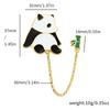 Broche Fofo de Panda Moda Versátil Chapéu Panda Gruffles Metal Pingente de Óleo Acessórios para Mochila Roupas