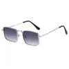Gafas de Sol Cuadradas para Hombre Estilo Hip-Hop Ins Hong Kong Nuevo Europeo y Americano Transfronterizas Gafas de Sol Metálicas de Moda para Mujer