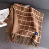 Estilo Coreano Outono e Inverno Fresco e Gentil Retrô Cachecol Quente Xale Feminino Versátil Roupa de Trabalho Franja Areia Fina Cachecol Imitação de Caxemira