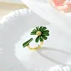Anillo de Margarita en Oferta Caliente Anillo de Flor Abierta de Alto Sentido Anillo Pequeño Fresco Todo Combinable