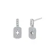 Pendientes Colgantes de Estrella Hueca Incrustados con Diamantes de Plata de Ley S925 Completamente Plateados Pendientes Retro de Alta Gama Transfronterizos