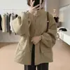 Chaqueta de Algodón Holgada Estilo Perezoso Estilo Japonés Vintage para Mujer Otoño 2026 Nuevo Cuello Alto Talla Grande Ropa de Trabajo Superior Casual