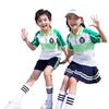 Estilo Primavera e Outono Roupa Esportiva de Verão Uniforme Escolar Roupa Infantil Jardim de Infância Escola Primária Verde Grama Estilo Verão Conjunto de Duas Peças para Meninos