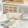 Estuche para Lápices Cara Sonriente Estilo Pana Bolsa de Almacenamiento Resistente a Manchas Gran Capacidad Simple y Duradero Estuche para Lápices de Papelería Ins Estudiante