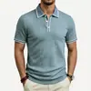 Nuevo Amazon Nuevo Tejido de Punto para Hombre de Manga Corta Comercio Exterior Verano Transfronterizo Camisa Polo de Manga Corta para Hombre