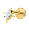 F136 Joyería para Piercing de Prueba Aleación de Titanio Perforación Labial Pendiente de Circonita Cúbica Galvanoplastia al Vacío Pendiente de Titanio Joyería de Grado Médico