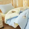 Juego de ropa de cama de tres piezas de algodón puro para dormitorio de estudiante universitario, estilo sábana bajera de color liso para dormitorio, juego de seis piezas de algodón para cama individual