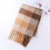 2025 nuevo ac cálido color arcoíris a cuadros largo europeo y americano otoño e invierno cálido suave mohair ceroso bufanda
