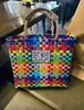 Bolsa Tejida a Mano Tailandesa Gran Capacidad Cesta de Verduras DIY Bolsa de Playa Bolso de Recuerdo Bolsa de Regalo Navideño