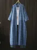 Vestido de Gaze Dupla Solto Plus Size com Gola Alta 2026, Cardigan Solto Estilo Floresta Vestido Xadrez de Manga Longa, Estilo Artístico