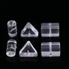 Cuentas Triangulares de Cristal Blanco Piezoeléctrico Cuentas Espaciadoras de Alta Transparencia Pulsera de Cuentas DIY Accesorios Lisos Multiformes