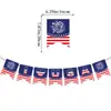 2025 Banner de Letras Cruzadas Dia da Independência dos EUA Decoração Festa de Feriado dos EUA Bandeira de Puxar Bandeirola Atacado