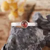 Anillo de Plata de Ley S925 para Mujer con Jaspe de Piedra Preciosa Natural, Granate Rojo del Sur, Ópalo, Turquesa Incrustado con Piedras Preciosas de Colores Anillo Normcore para el Dedo Índice