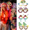 Gafas de Disfraz de Papel Hawaiano Estilo Verano Festival Fiesta Decoraciones Accesorios Marco de Gafas de Helado de Coco