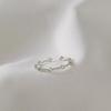 Anel de Prata Esterlina S925 Vazado com Diamante para Mulheres Design Minimalista Empilhável Ins Xadrez Fino Liso Anel Aberto