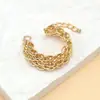 Pulseira de corrente grossa europeia e americana transfronteiriça joias personalizadas exageradas versátil corrente grossa pulseira acessórios simples retrô joias de metal elegantes