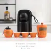 Conjunto de Chá de Viagem Portátil Estilo Camping ao Ar Livre Equipamento para Preparar Chá de Viagem Acompanha Copo Rápido Um Bule Três Xícaras