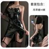 Guanyun Lencería Sexy Falda de Cadera con Tirantes de Cuero Patentado Sexy Uniforme Tentación Deseo Puro Traje Fresco Ropa de Performance para Bar