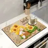 Tapete Absorvente Secagem Rápida para Máquina de Café de Lama de Diatomáceas de Outono Tapete Drenante para Bancada de Cozinha Tapete de Isolamento Térmico para Mesa de Jantar Venda por Atacado