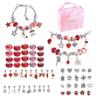 Conjunto Rosa de Pulseira de Unicórnio Infantil de 66 Peças Feminino Feito à Mão DIY Criativo Pulseira Joia Caixa de Presente 6-10 Anos de Idade